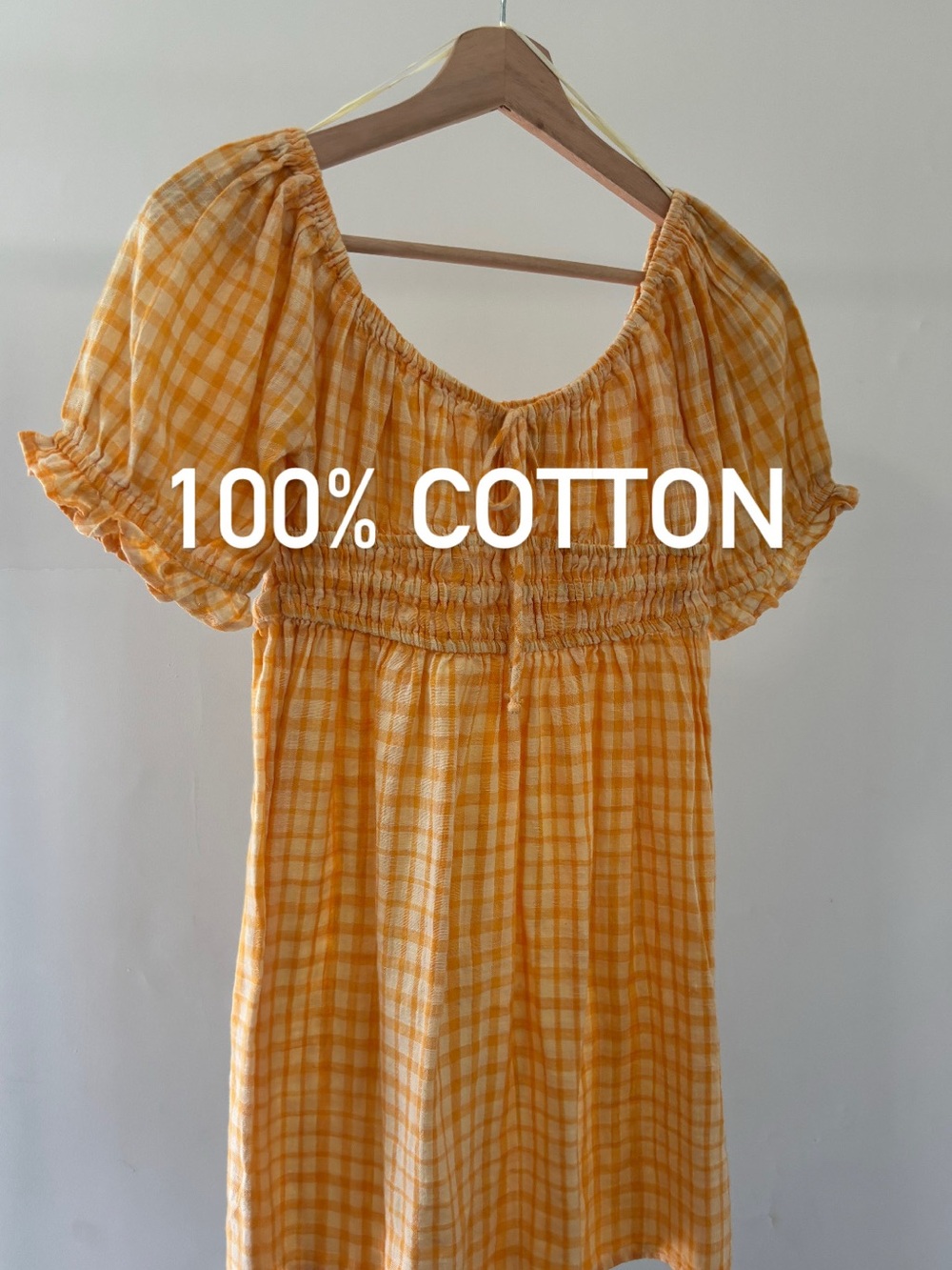 Urban Outfitters Yellow Gingham Dress | 100% Cotton | Cottagecore | Size XS